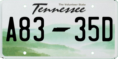 TN license plate A8335D