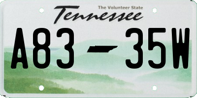 TN license plate A8335W