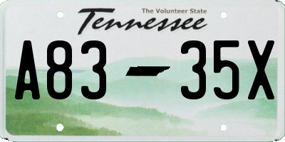 TN license plate A8335X