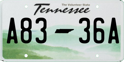TN license plate A8336A