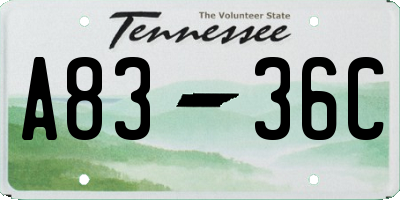 TN license plate A8336C