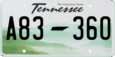 TN license plate A8336O