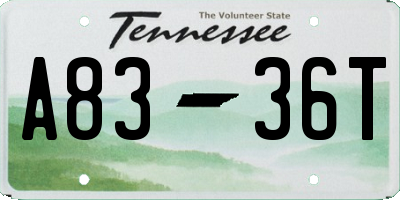 TN license plate A8336T