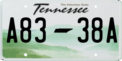 TN license plate A8338A