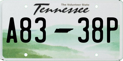 TN license plate A8338P