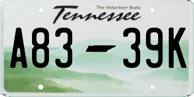 TN license plate A8339K