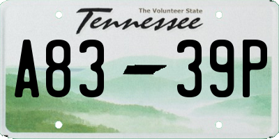 TN license plate A8339P