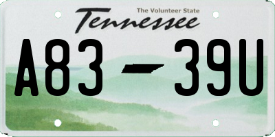 TN license plate A8339U
