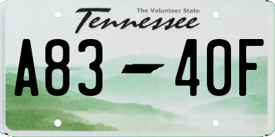 TN license plate A8340F