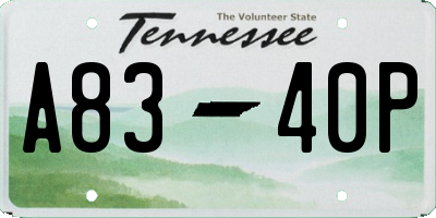 TN license plate A8340P