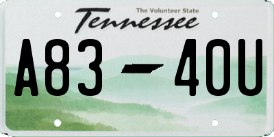 TN license plate A8340U