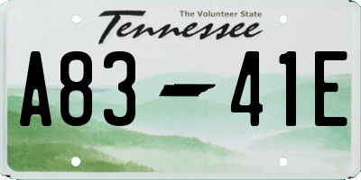 TN license plate A8341E