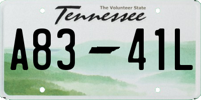 TN license plate A8341L