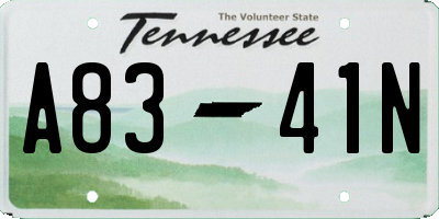 TN license plate A8341N