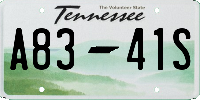 TN license plate A8341S