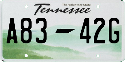 TN license plate A8342G