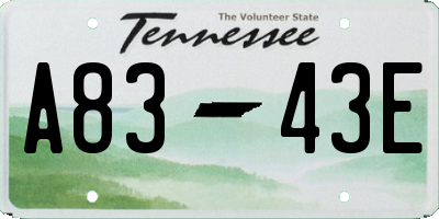 TN license plate A8343E