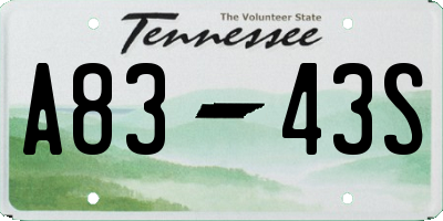 TN license plate A8343S