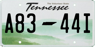 TN license plate A8344I