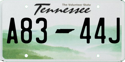 TN license plate A8344J