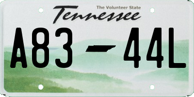 TN license plate A8344L