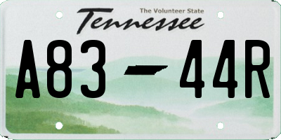 TN license plate A8344R