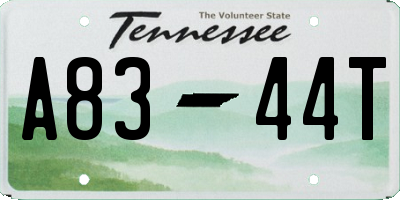 TN license plate A8344T