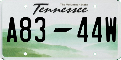 TN license plate A8344W