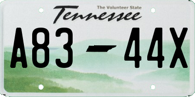 TN license plate A8344X