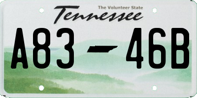 TN license plate A8346B