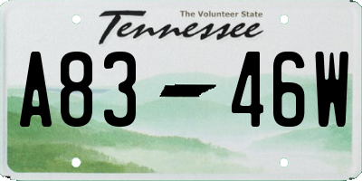 TN license plate A8346W