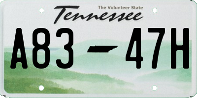 TN license plate A8347H