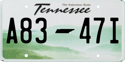 TN license plate A8347I