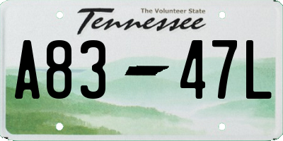 TN license plate A8347L