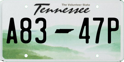 TN license plate A8347P