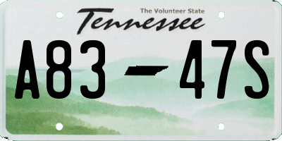TN license plate A8347S