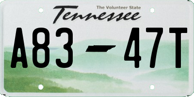 TN license plate A8347T