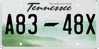 TN license plate A8348X