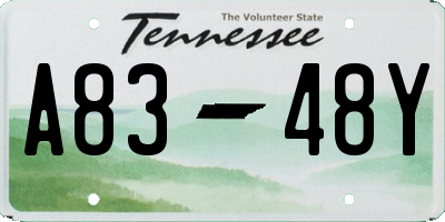 TN license plate A8348Y