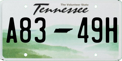 TN license plate A8349H