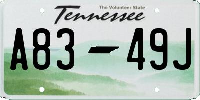 TN license plate A8349J