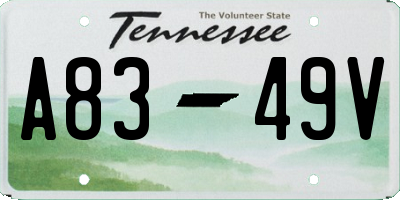 TN license plate A8349V