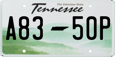 TN license plate A8350P