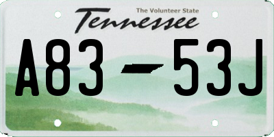 TN license plate A8353J