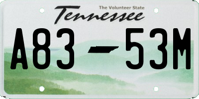 TN license plate A8353M