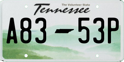 TN license plate A8353P