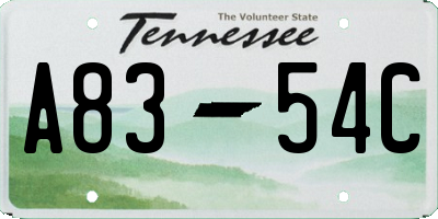 TN license plate A8354C