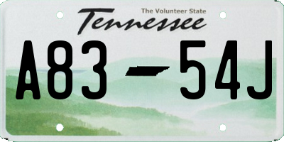 TN license plate A8354J
