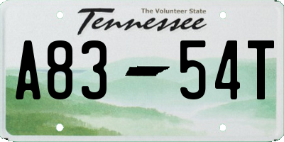 TN license plate A8354T
