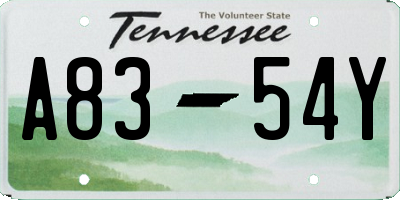 TN license plate A8354Y